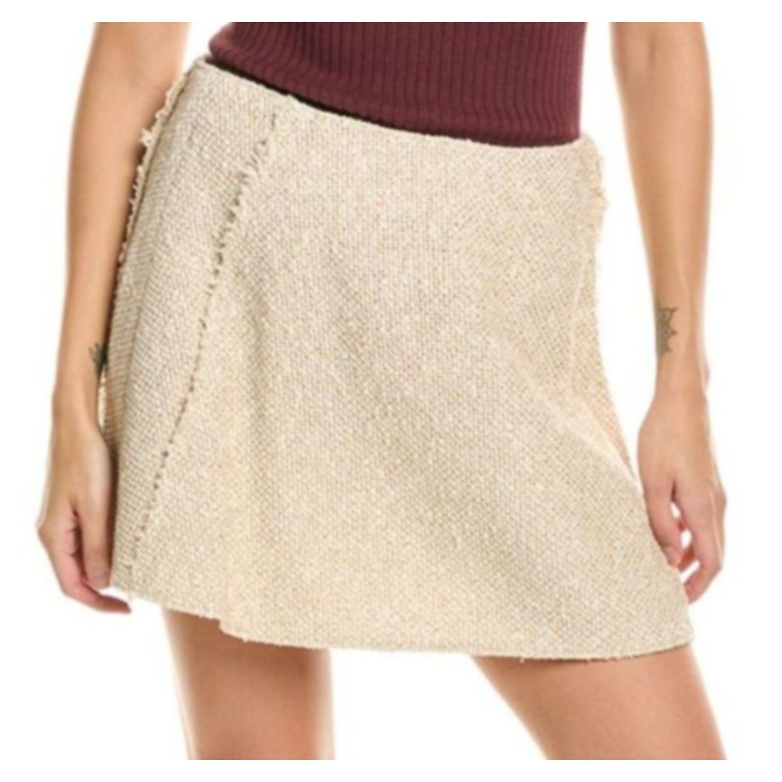 Rag & Bone Elsie Tweed Mini Skirt Beige Size 10
